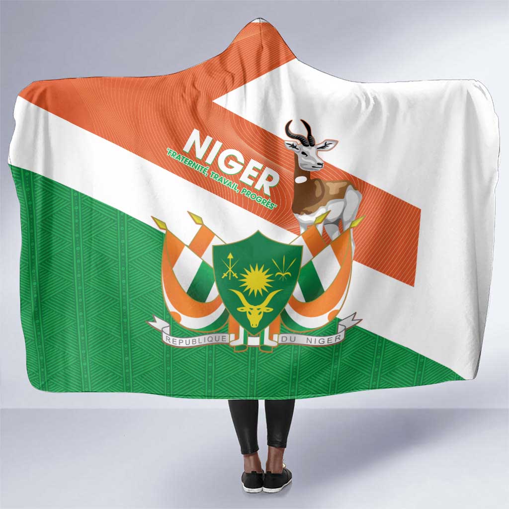 Afro Niger Hooded Blanket Dama Gazelle African Pattern - Republic Day