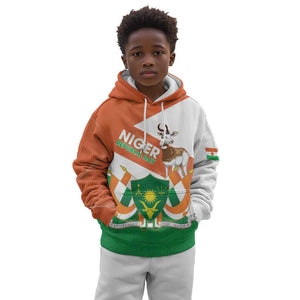 Afro Niger Kid Hoodie Dama Gazelle African Pattern - Republic Day
