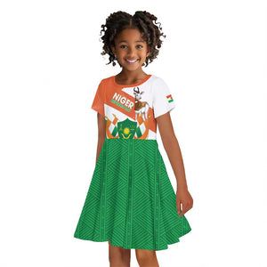 Afro Niger Kid Short Sleeve Dress Dama Gazelle African Pattern - Republic Day