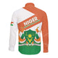 Afro Niger Long Sleeve Button Shirt Dama Gazelle African Pattern - Republic Day