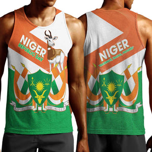 Afro Niger Men Tank Top Dama Gazelle African Pattern - Republic Day