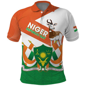 Afro Niger Polo Shirt Dama Gazelle African Pattern - Republic Day