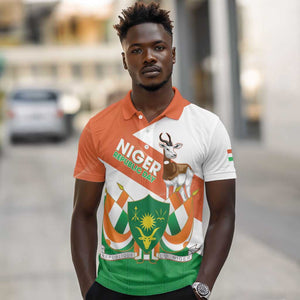 Afro Niger Polo Shirt Dama Gazelle African Pattern - Republic Day