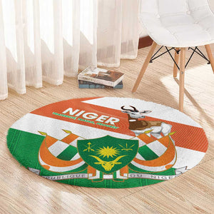 Afro Niger Round Carpet Dama Gazelle African Pattern - Republic Day