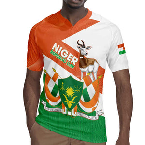 Afro Niger Rugby Jersey Dama Gazelle African Pattern - Republic Day