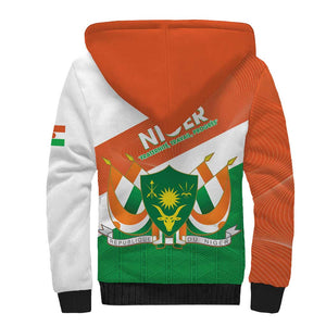 Afro Niger Sherpa Hoodie Dama Gazelle African Pattern - Republic Day