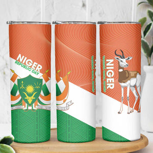 Afro Niger Skinny Tumbler Dama Gazelle African Pattern - Republic Day