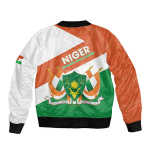 Afro Niger Sleeve Zip Bomber Jacket Dama Gazelle African Pattern - Republic Day