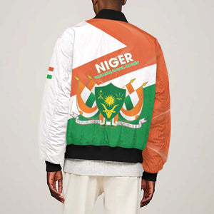 Afro Niger Sleeve Zip Bomber Jacket Dama Gazelle African Pattern - Republic Day