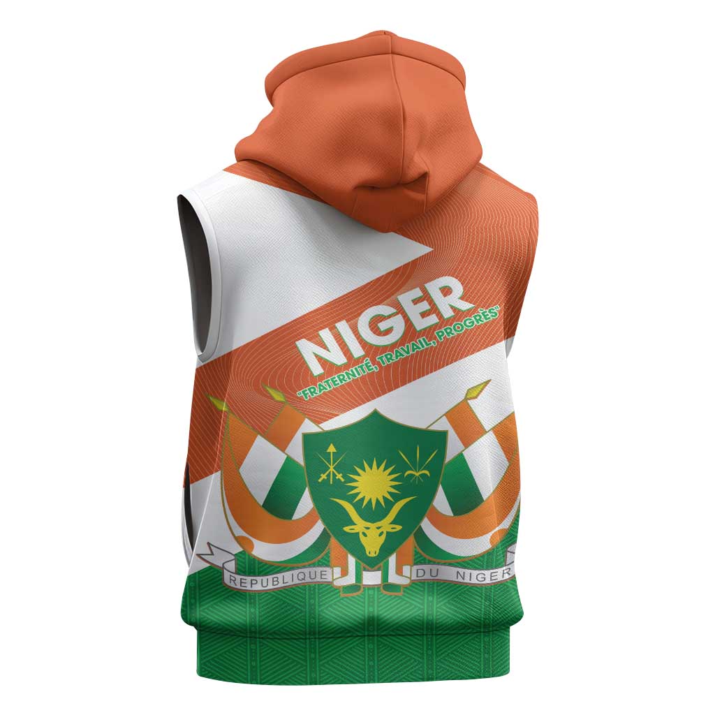 Afro Niger Sleeveless Hoodie Dama Gazelle African Pattern - Republic Day - African Pride