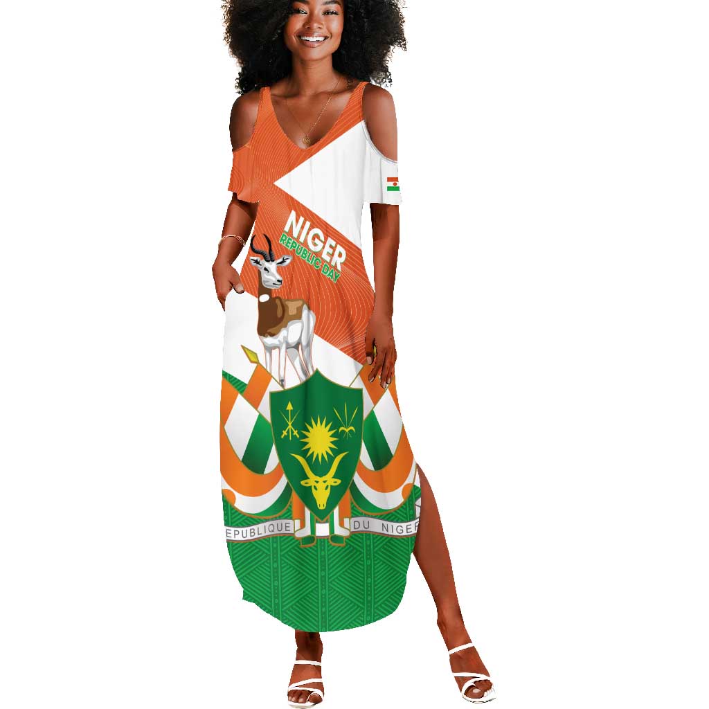 Afro Niger Summer Maxi Dress Dama Gazelle African Pattern - Republic Day