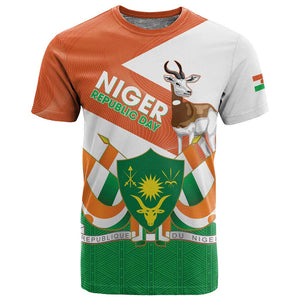 Afro Niger T shirt Dama Gazelle African Pattern - Republic Day