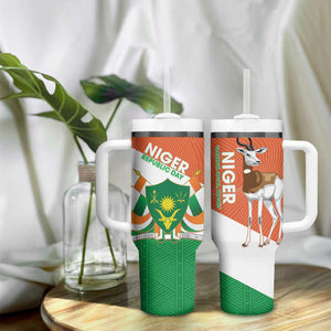 Afro Niger Tumbler With Handle Dama Gazelle African Pattern - Republic Day