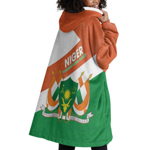 Afro Niger Wearable Blanket Hoodie Dama Gazelle African Pattern - Republic Day