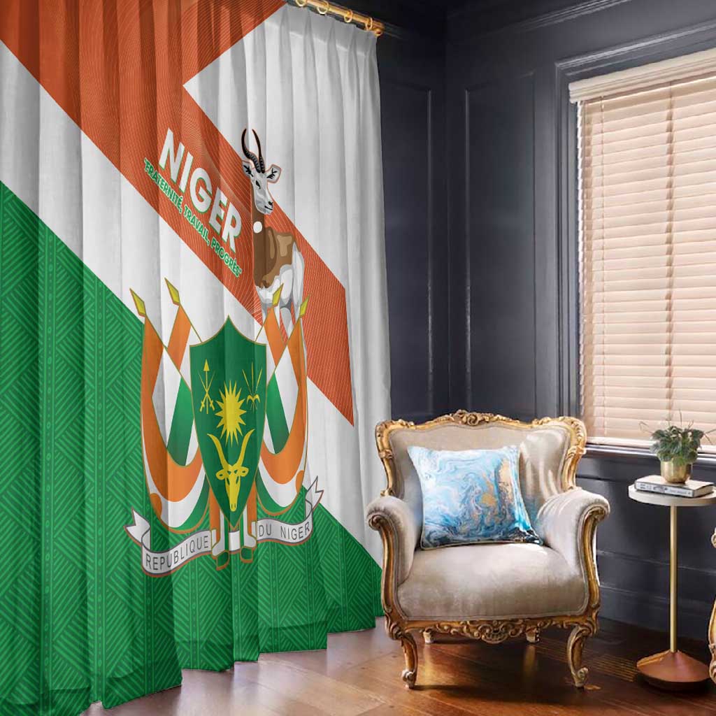 Afro Niger Window Curtain Dama Gazelle African Pattern - Republic Day