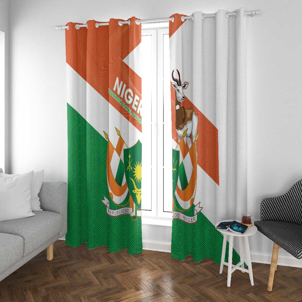Afro Niger Window Curtain Dama Gazelle African Pattern - Republic Day