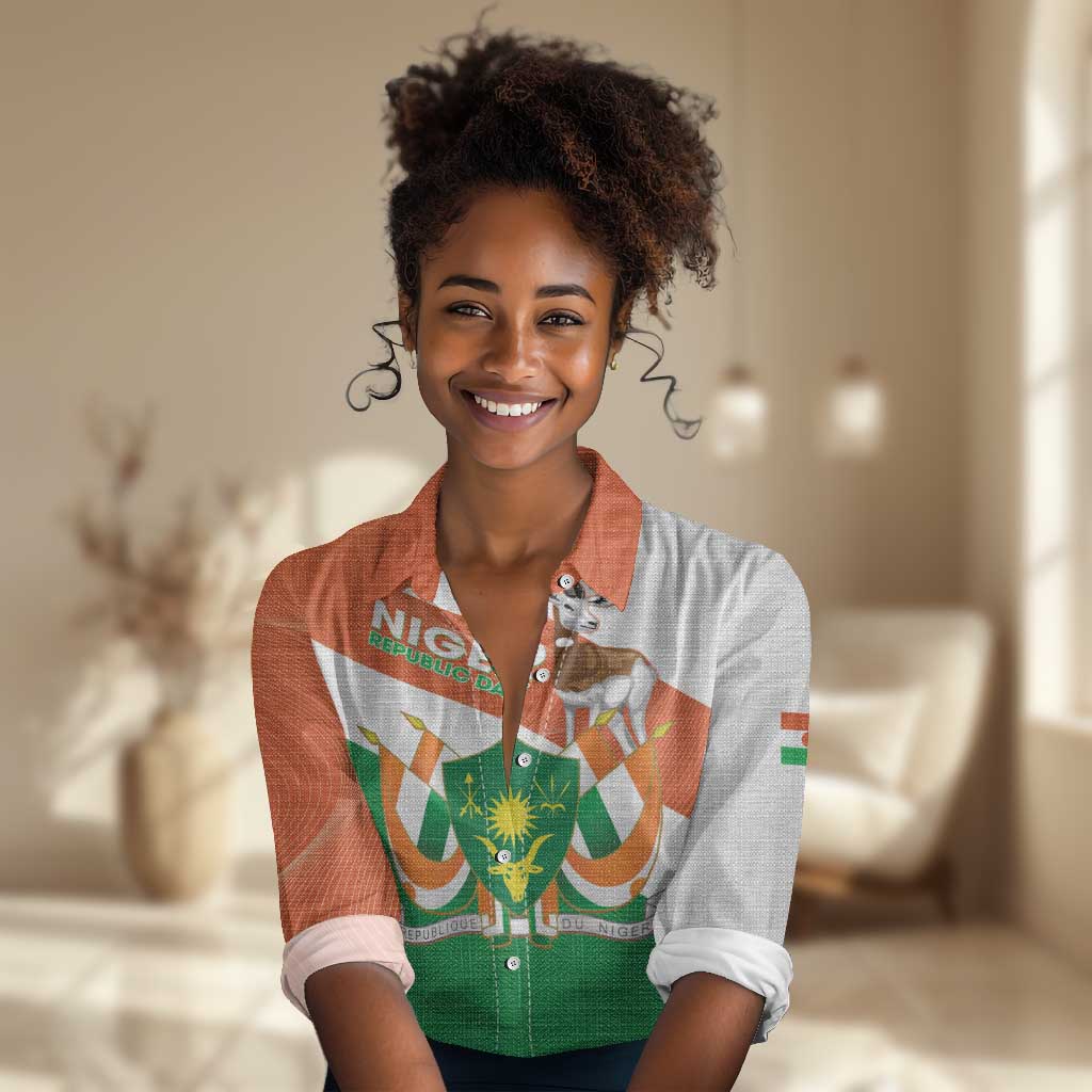 Afro Niger Women Casual Shirt Dama Gazelle African Pattern - Republic Day