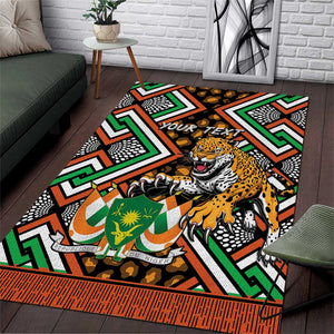 Personalized Afro Niger Area Rug Leopard Ankara African Pattern