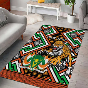 Personalized Afro Niger Area Rug Leopard Ankara African Pattern