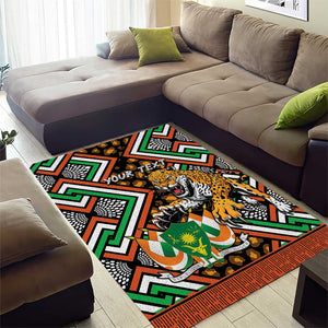 Personalized Afro Niger Area Rug Leopard Ankara African Pattern