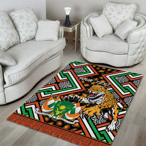 Personalized Afro Niger Area Rug Leopard Ankara African Pattern