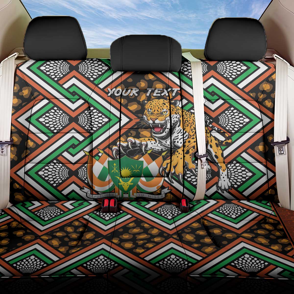 Personalized Afro Niger Back Car Seat Cover Leopard Ankara African Pattern