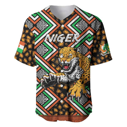 Personalized Afro Niger Baseball Jersey Leopard Ankara African Pattern