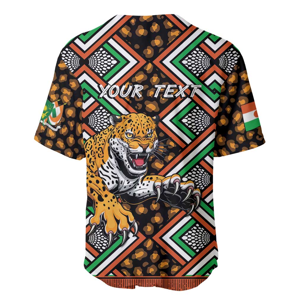 Personalized Afro Niger Baseball Jersey Leopard Ankara African Pattern