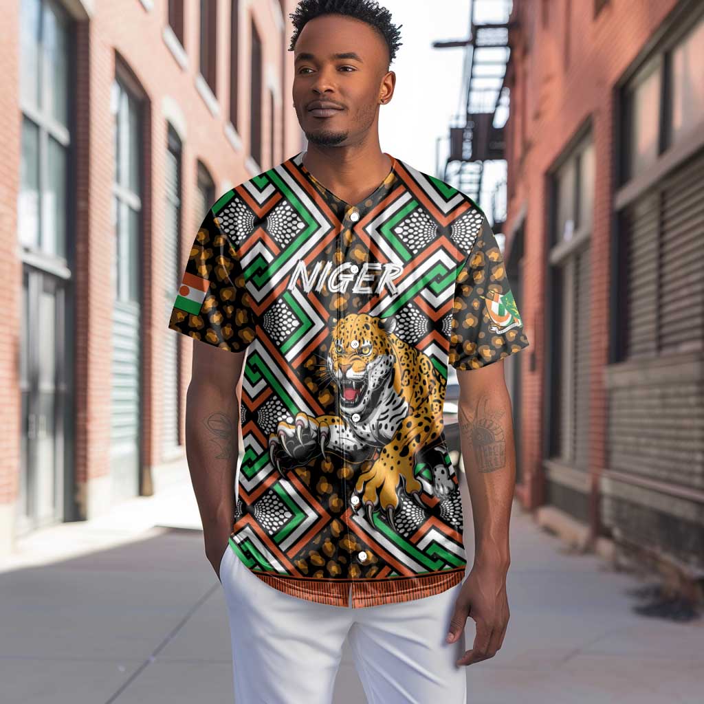 Personalized Afro Niger Baseball Jersey Leopard Ankara African Pattern