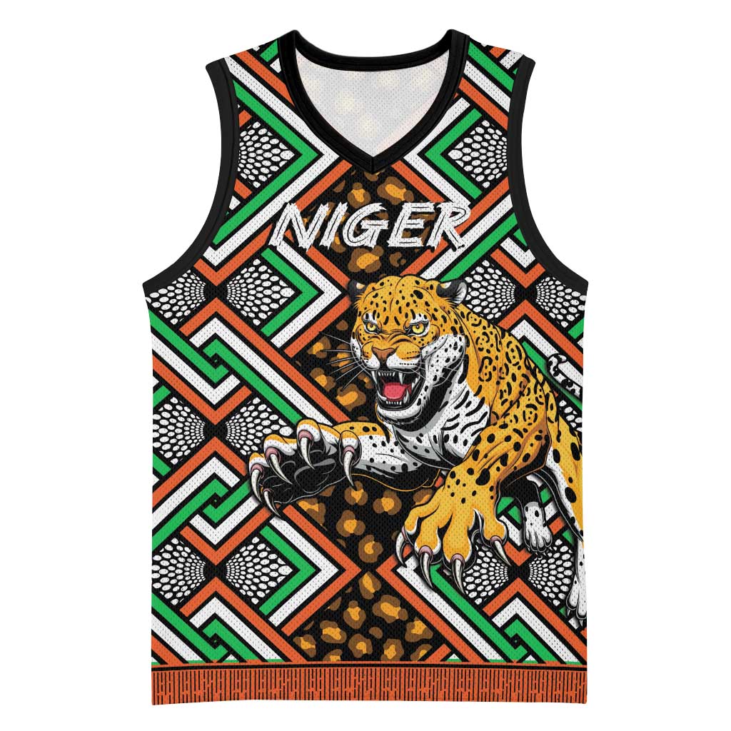 Personalized Afro Niger Basketball Jersey Leopard Ankara African Pattern LT14