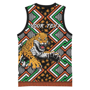 Personalized Afro Niger Basketball Jersey Leopard Ankara African Pattern LT14