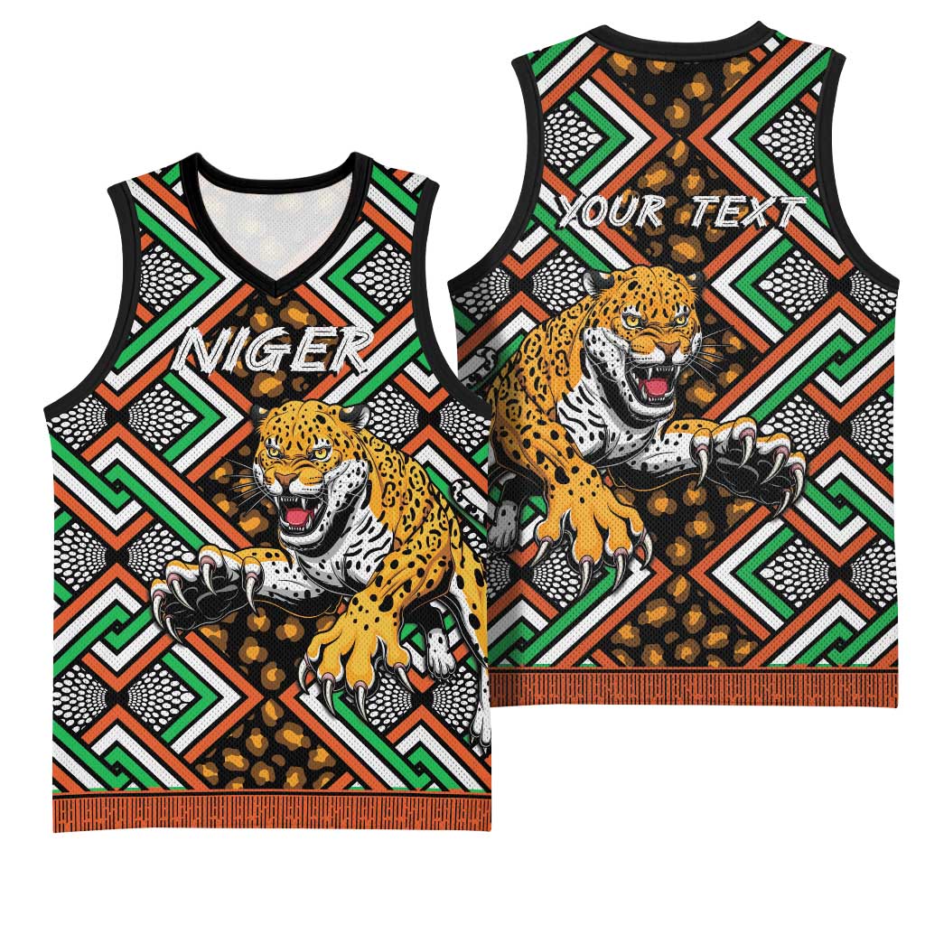 Personalized Afro Niger Basketball Jersey Leopard Ankara African Pattern LT14