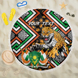 Personalized Afro Niger Beach Blanket Leopard Ankara African Pattern