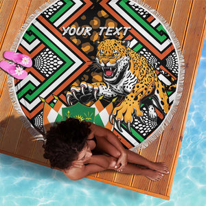 Personalized Afro Niger Beach Blanket Leopard Ankara African Pattern