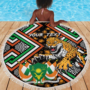 Personalized Afro Niger Beach Blanket Leopard Ankara African Pattern