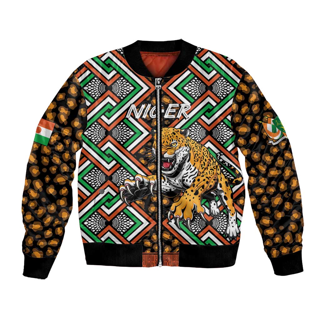 Personalized Afro Niger Bomber Jacket Leopard Ankara African Pattern