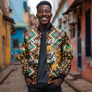 Personalized Afro Niger Bomber Jacket Leopard Ankara African Pattern