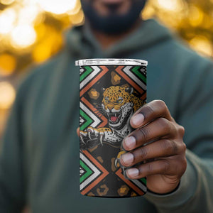 Personalized Afro Niger 4 in 1 Can Cooler Tumbler Leopard Ankara African Pattern