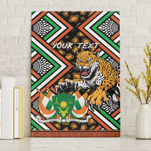 Personalized Afro Niger Canvas Wall Art Leopard Ankara African Pattern