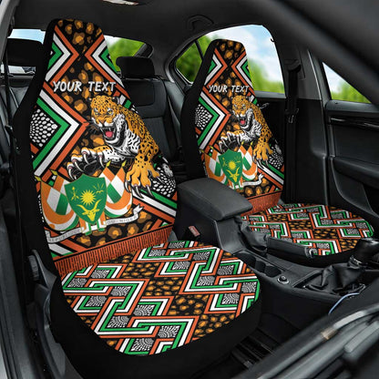 Personalized Afro Niger Car Seat Cover Leopard Ankara African Pattern