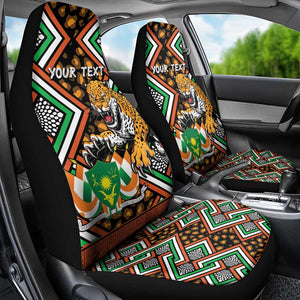 Personalized Afro Niger Car Seat Cover Leopard Ankara African Pattern