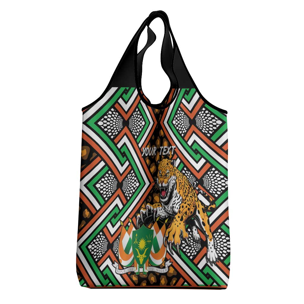Personalized Afro Niger Grocery Bag Leopard Ankara African Pattern