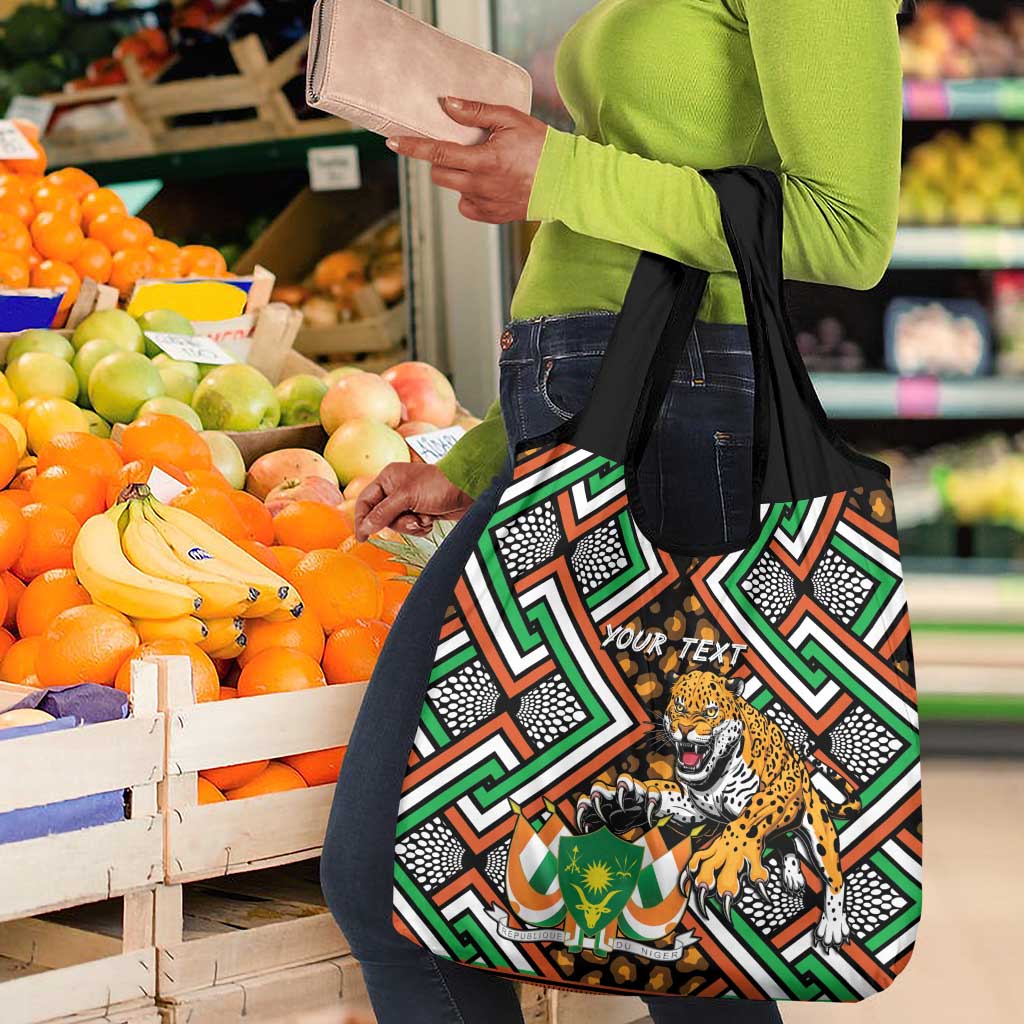 Personalized Afro Niger Grocery Bag Leopard Ankara African Pattern