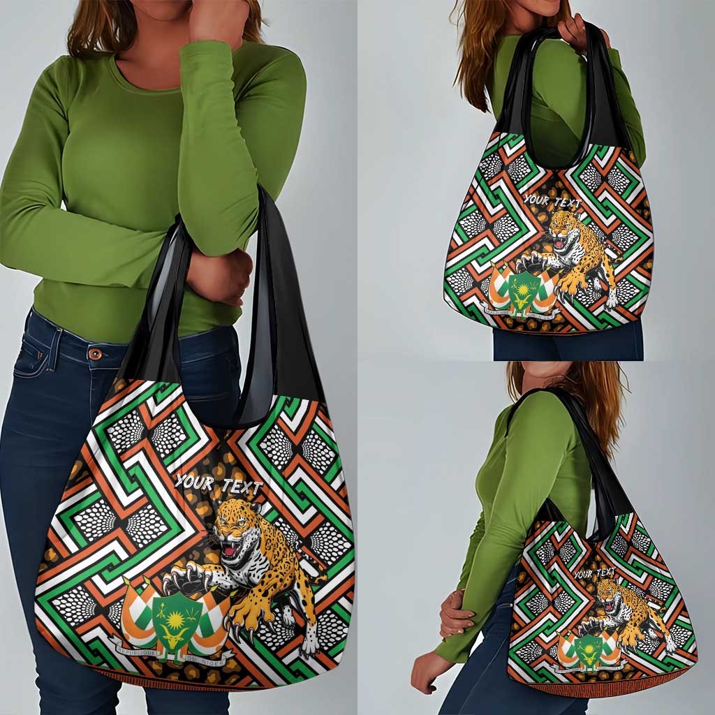 Personalized Afro Niger Grocery Bag Leopard Ankara African Pattern