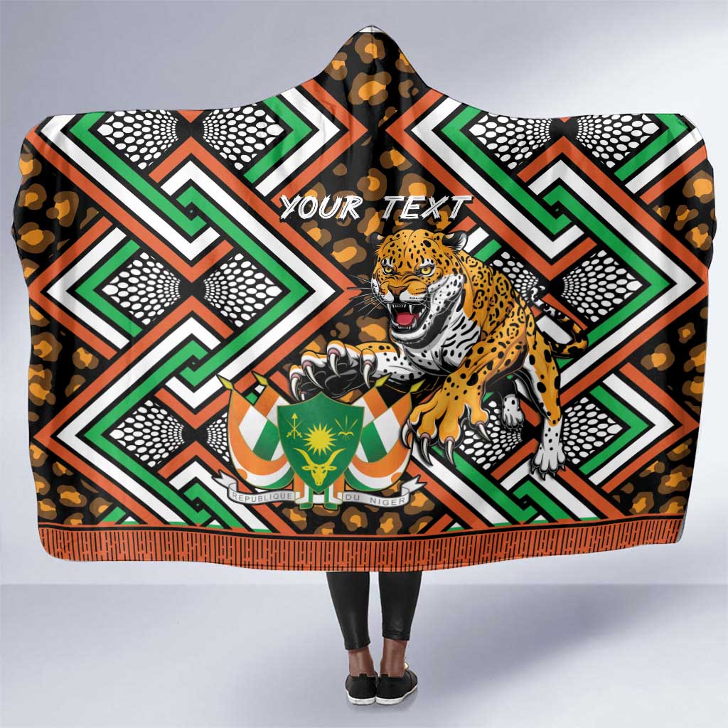 Personalized Afro Niger Hooded Blanket Leopard Ankara African Pattern