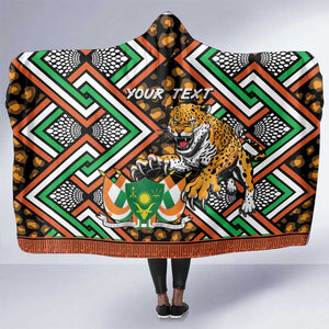 Personalized Afro Niger Hooded Blanket Leopard Ankara African Pattern