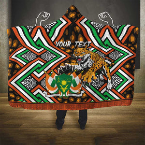 Personalized Afro Niger Hooded Blanket Leopard Ankara African Pattern