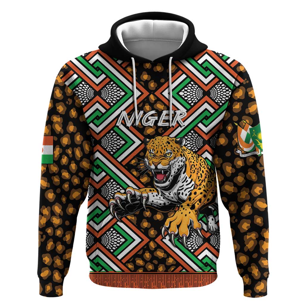 Personalized Afro Niger Hoodie Leopard Ankara African Pattern