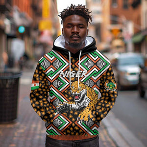 Personalized Afro Niger Hoodie Leopard Ankara African Pattern