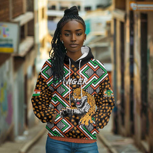 Personalized Afro Niger Hoodie Leopard Ankara African Pattern